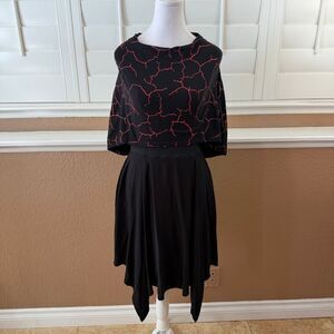 Her Universe Star Wars Kylo Ren Black Red Hooded Dress Lighting Print Goth Sz M